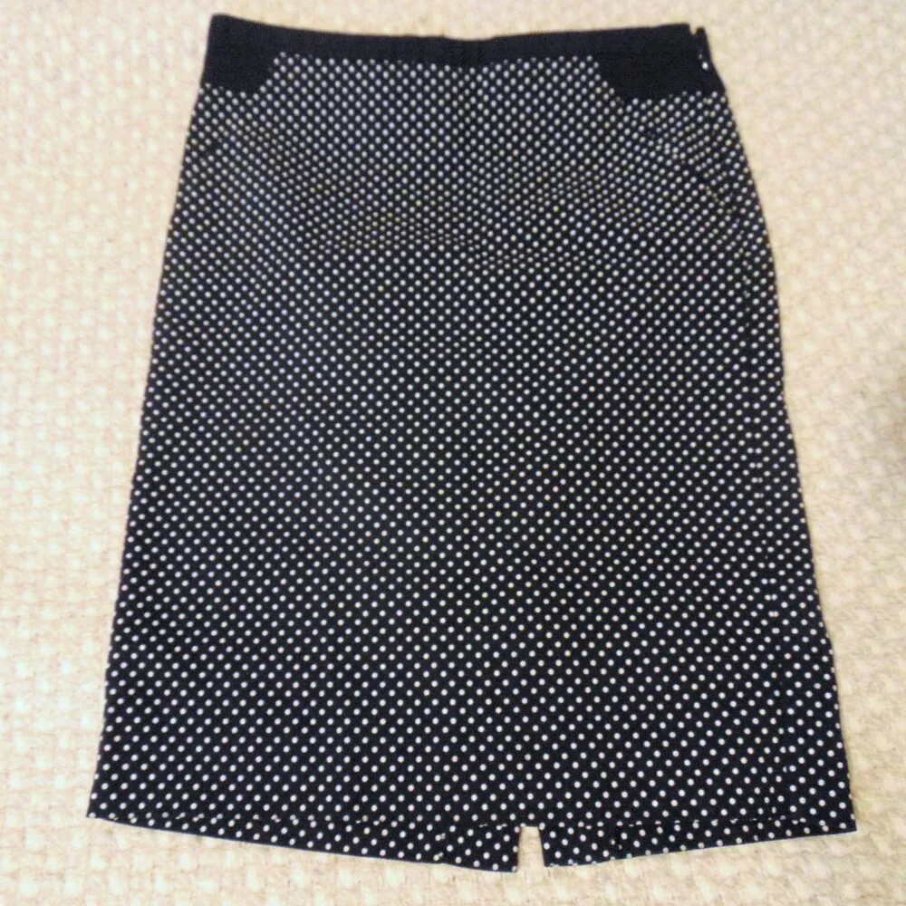 The Limited Polka Dot Stretch Pencil Skirt 2 Office Vintage-Inspired Black White